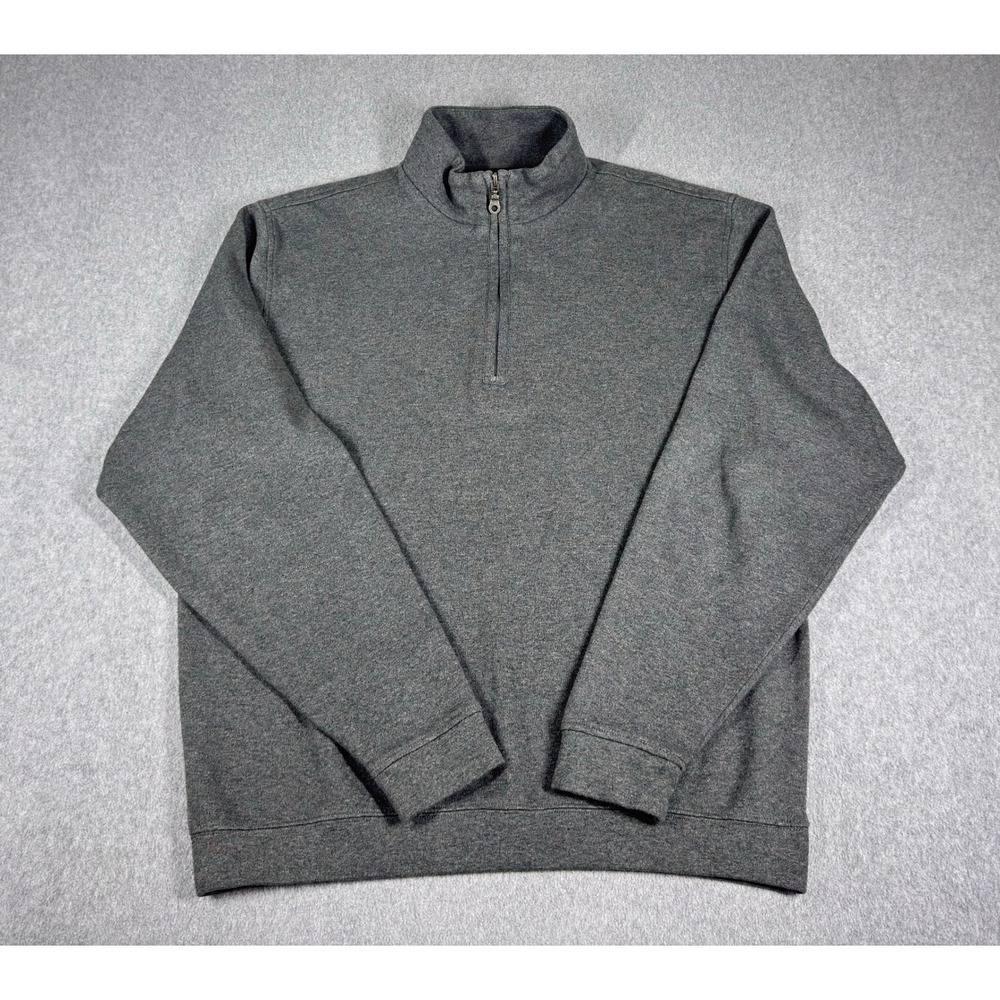 Scott Barber‎ Mens Medium Gray 100% Pima Cotton 1/4 Zip Pullover Sweater